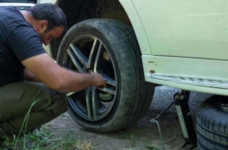 Desgaste de llantas del auto y señales de revisión