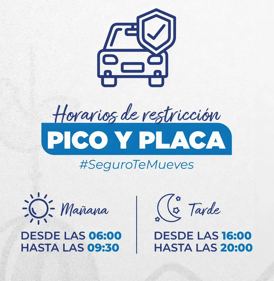 Horarios de pico y placa en Ecuador